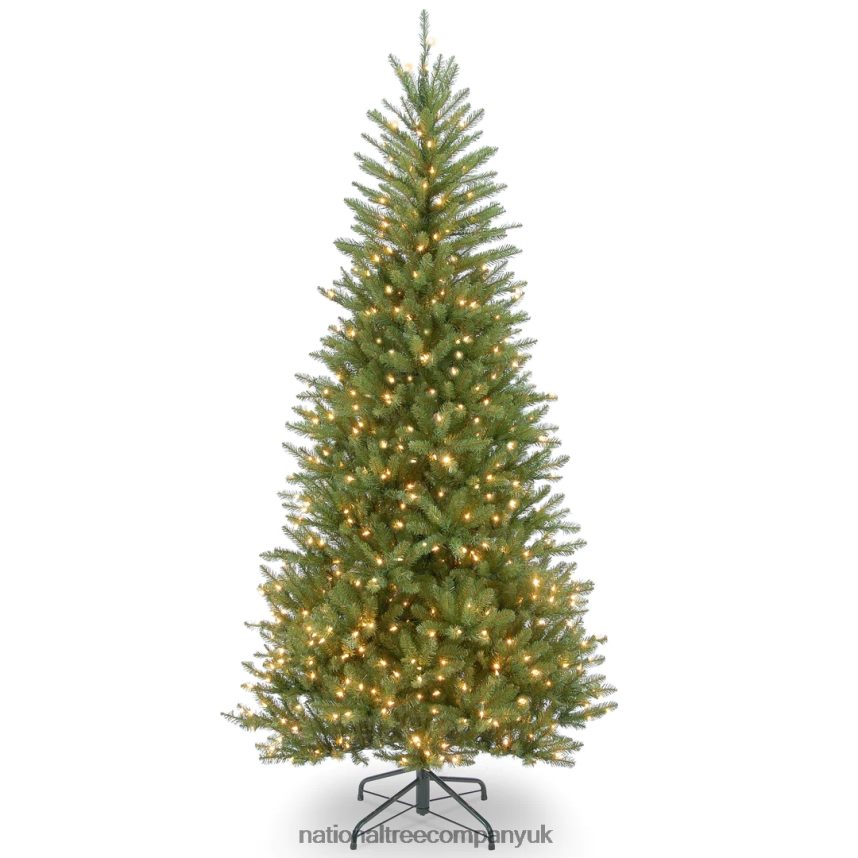 Trees | National Tree Company Pre-Lit Artificial Slim Christmas Tree Green Dunhill Fir White Lights Includes Stand 75 Feet F2L4F44